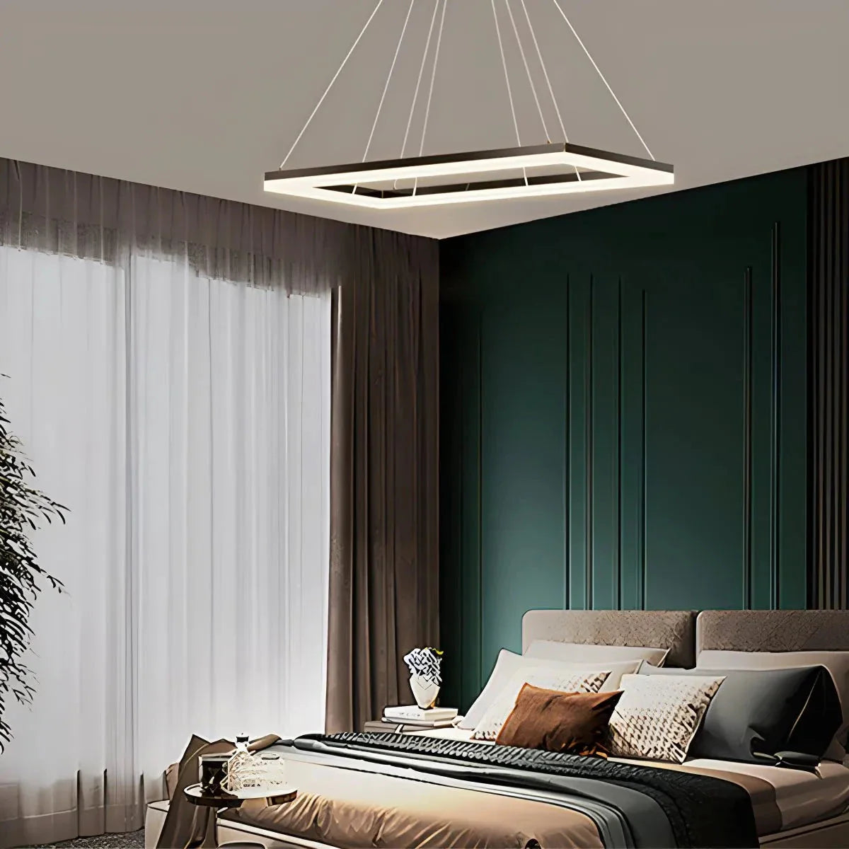Black Linear Chandelier for Dining Table