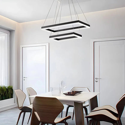 Black Linear Chandelier for Dining Table