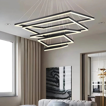 Black Linear Chandelier for Dining Table