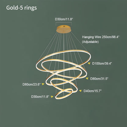 Tiered Ring Chandelier for High Ceilings