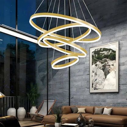 Tiered Ring Chandelier for High Ceilings