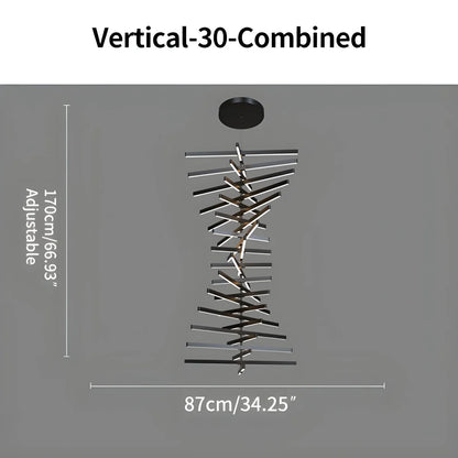 Fishbone Linear Chandelier for Dining Table and Kitchen Island