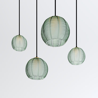 nuvlight Aalin Modernist Frosted Glass Leaf-Pattern Pendant Light