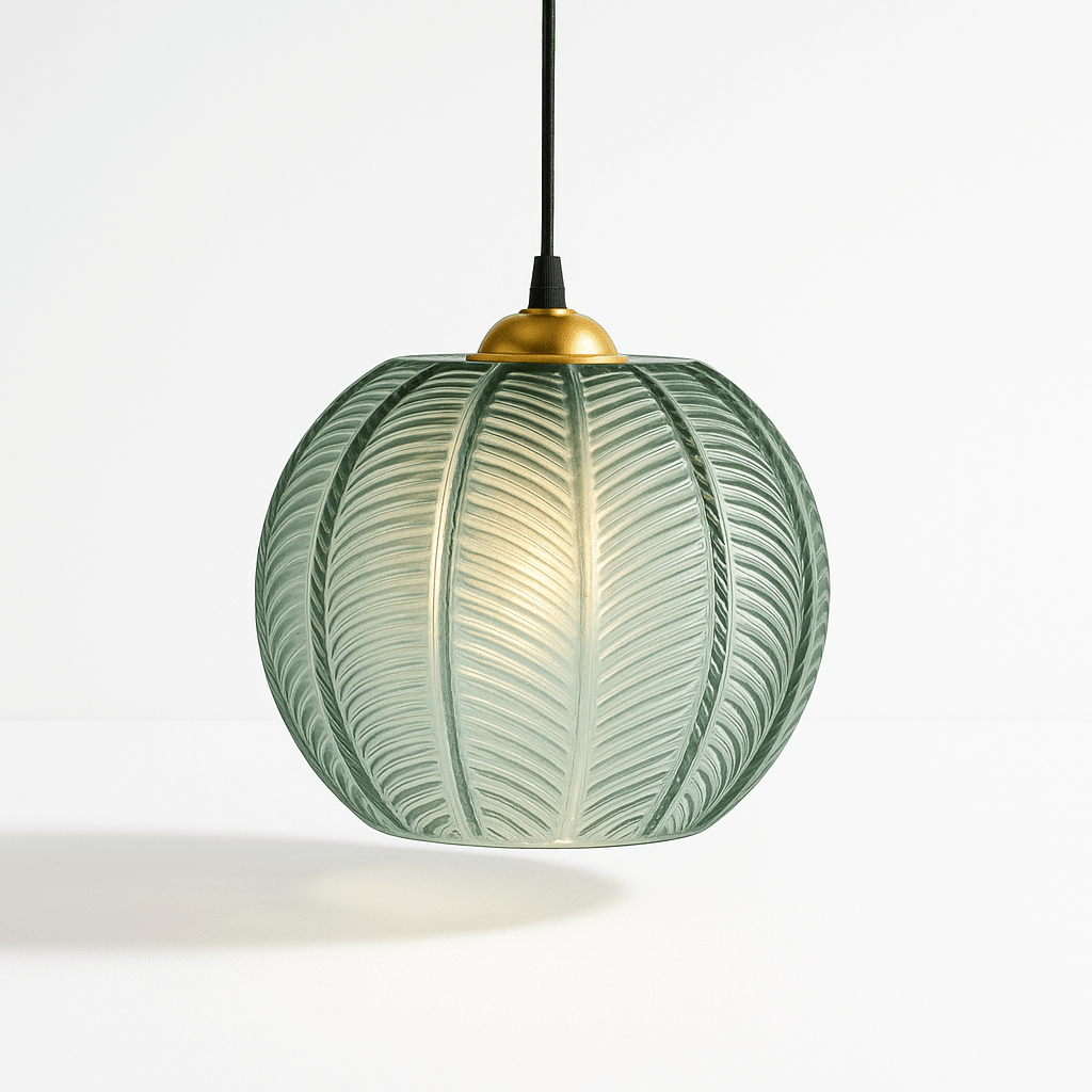nuvlight Aalin Modernist Frosted Glass Leaf-Pattern Pendant Light