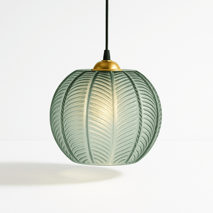 nuvlight Aalin Modernist Frosted Glass Leaf-Pattern Pendant Light