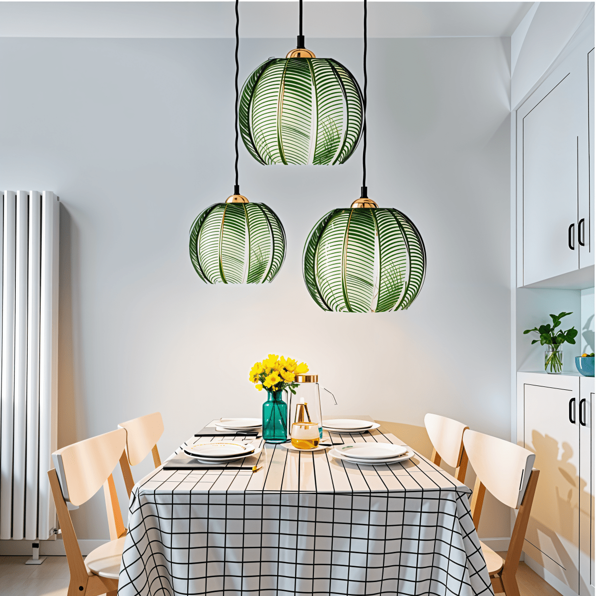 nuvlight Aalin Modernist Frosted Glass Leaf-Pattern Pendant Light