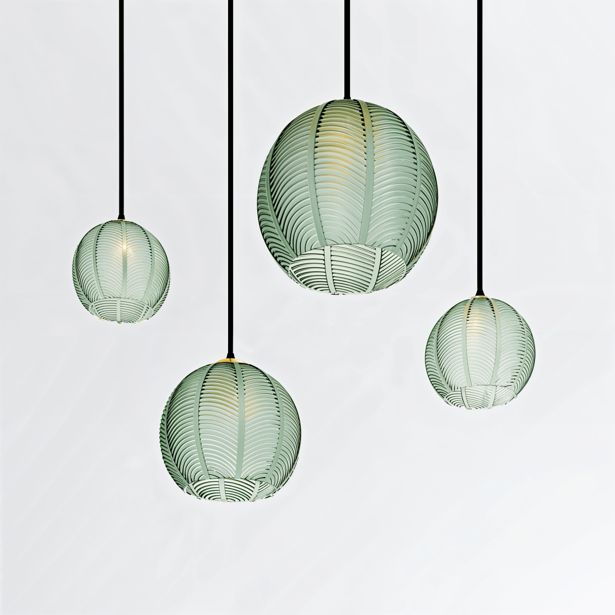 nuvlight Aalin Modernist Frosted Glass Leaf-Pattern Pendant Light