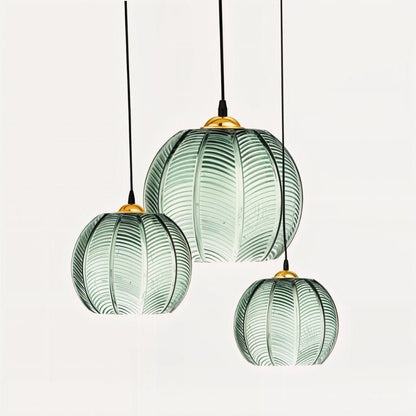 nuvlight Aalin Modernist Frosted Glass Leaf-Pattern Pendant Light