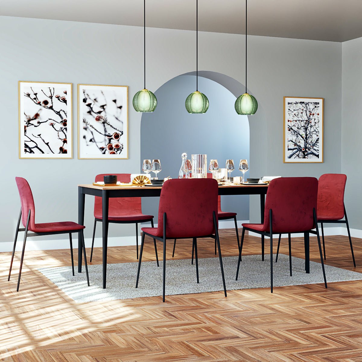 nuvlight Aalin Modernist Frosted Glass Leaf-Pattern Pendant Light