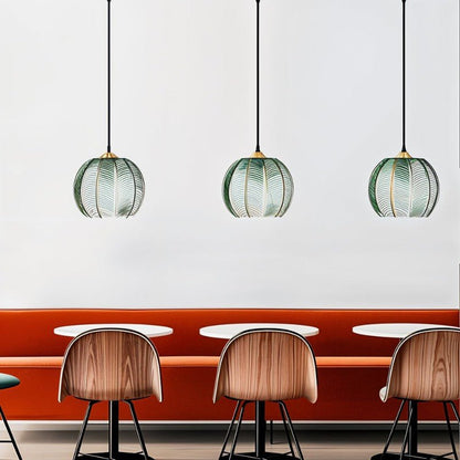 nuvlight Aalin Modernist Frosted Glass Leaf-Pattern Pendant Light
