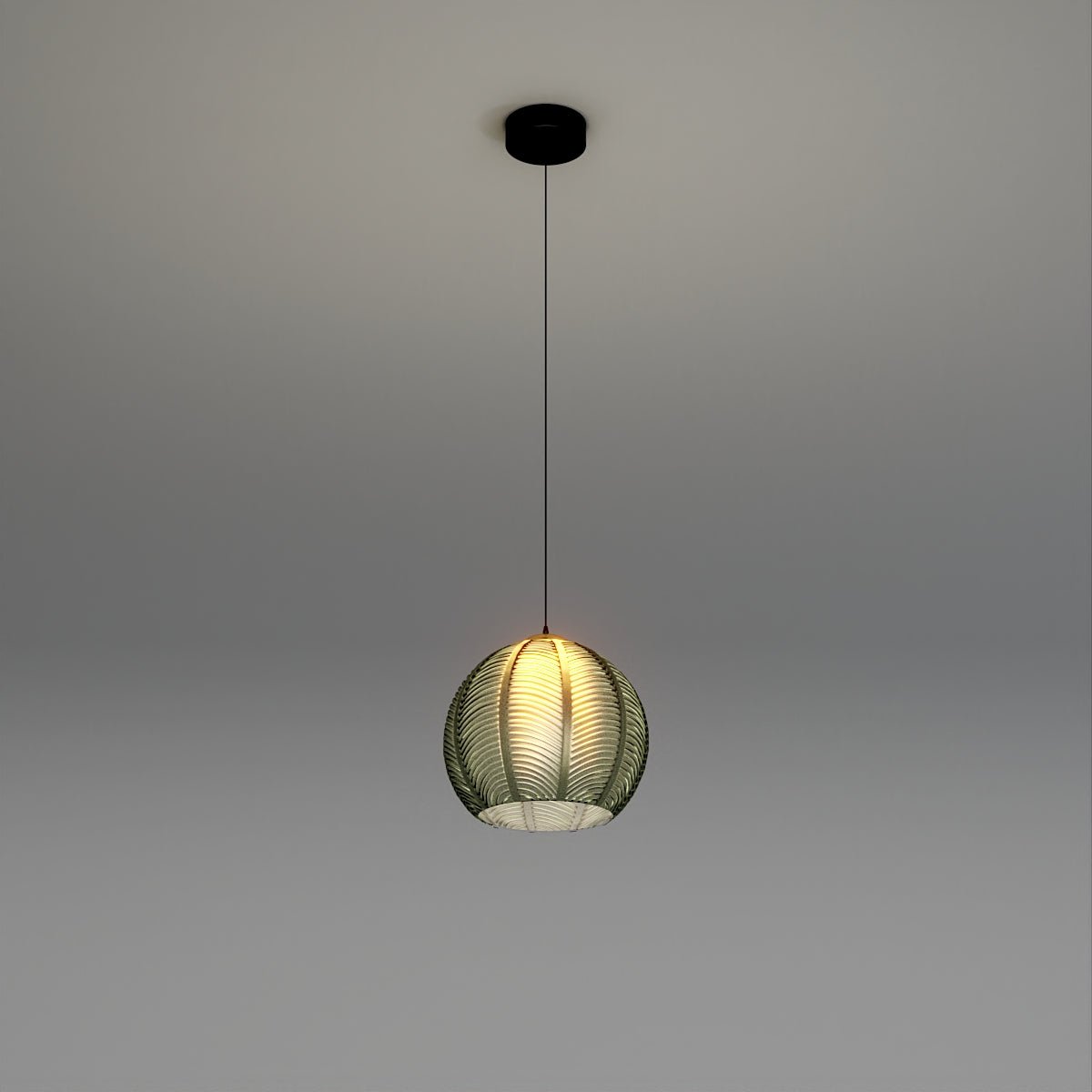 nuvlight Aalin Modernist Frosted Glass Leaf-Pattern Pendant Light