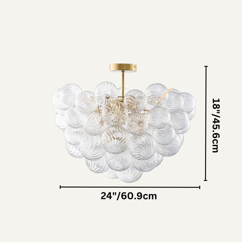 nuvlight Blisal Modernist Textured Glass Globe Flush Mount