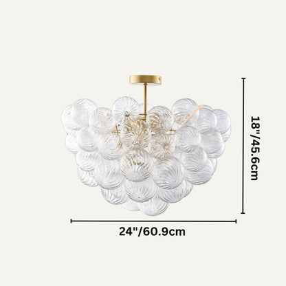 nuvlight Blisal Modernist Textured Glass Globe Flush Mount