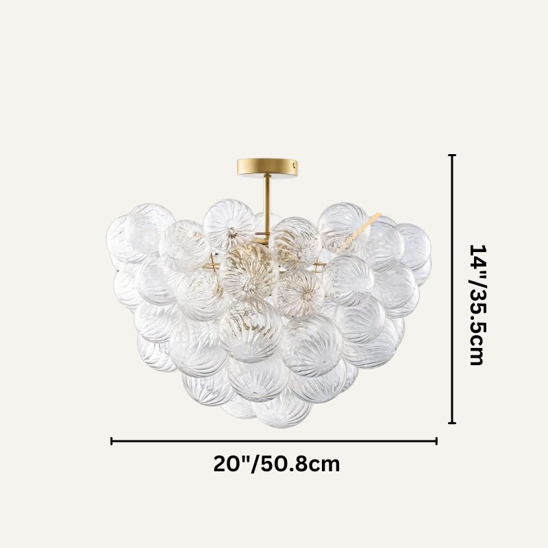 nuvlight Blisal Modernist Textured Glass Globe Flush Mount
