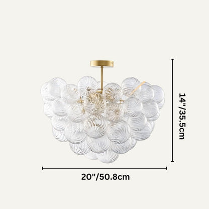 nuvlight Blisal Modernist Textured Glass Globe Flush Mount