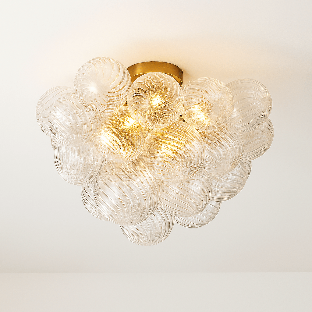 nuvlight Blisal Modernist Textured Glass Globe Flush Mount
