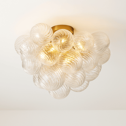 nuvlight Blisal Modernist Textured Glass Globe Flush Mount