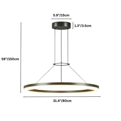 nuvlight Calve Architectural Minimalist Halo Chandelier