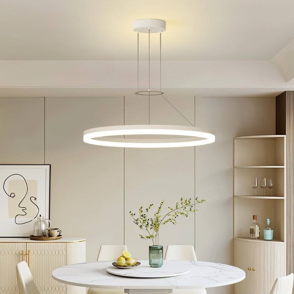 nuvlight Calve Architectural Minimalist Halo Chandelier