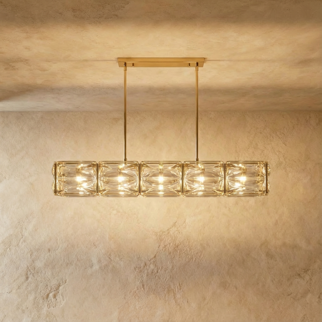 Nyvora Linear Chandelier 5 Heads: L49.2"(125cm) x H7.8"(20cm) / 75W