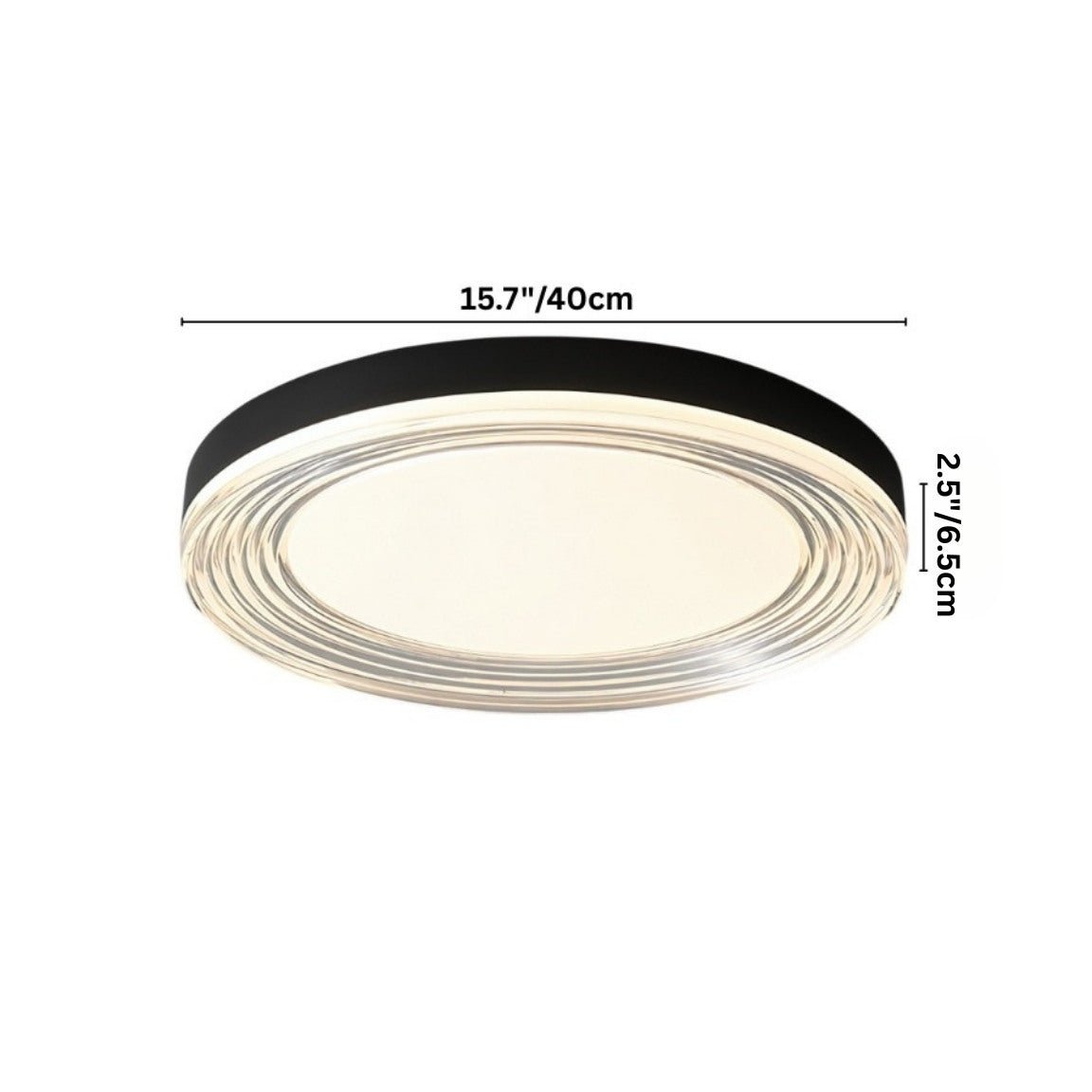 nuvlight Civra Modernist Layered Ripple Acrylic Flush Mount