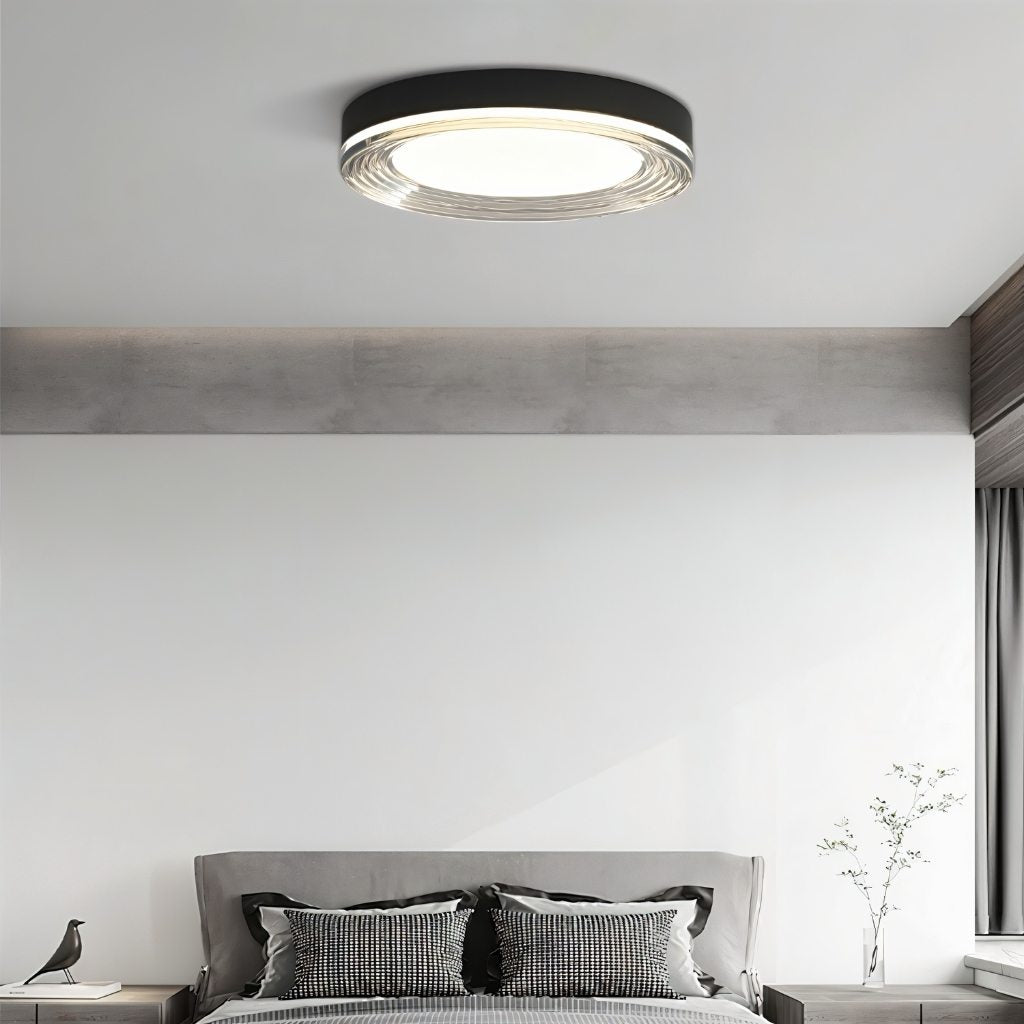 nuvlight Civra Modernist Layered Ripple Acrylic Flush Mount