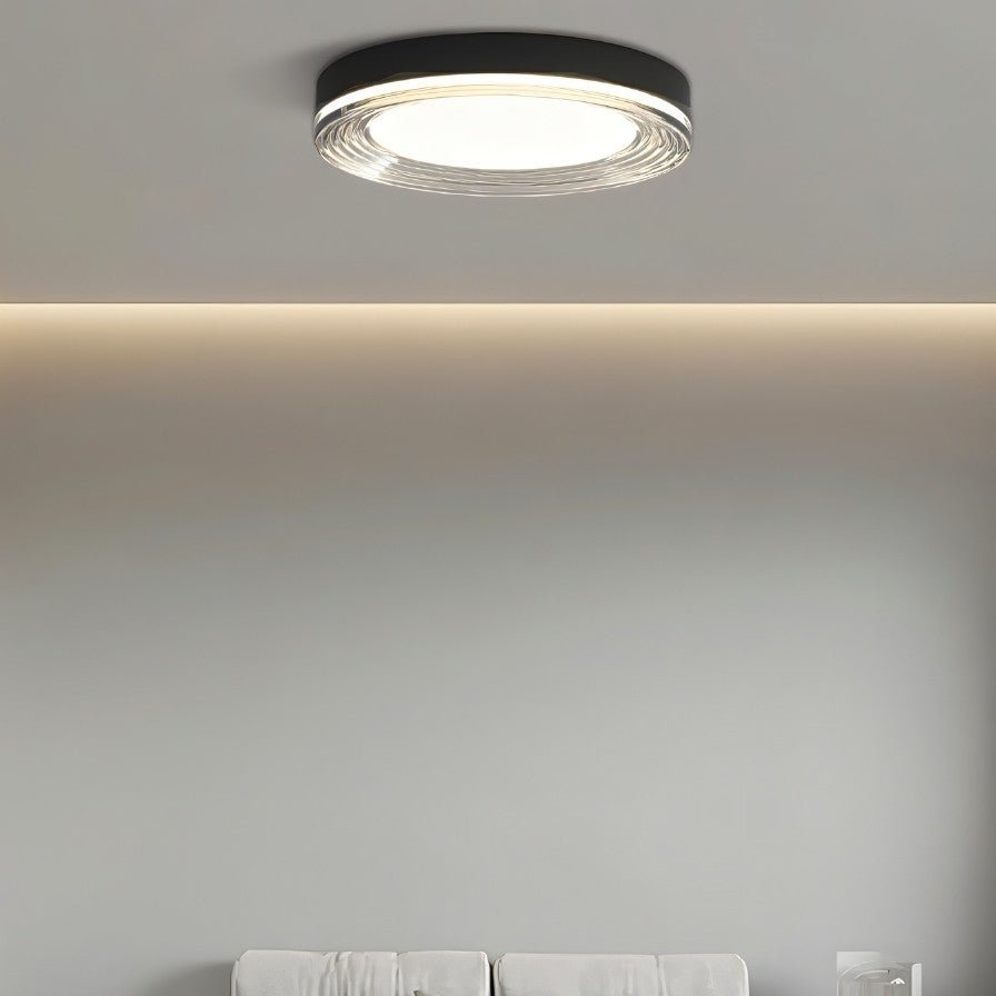 nuvlight Civra Modernist Layered Ripple Acrylic Flush Mount