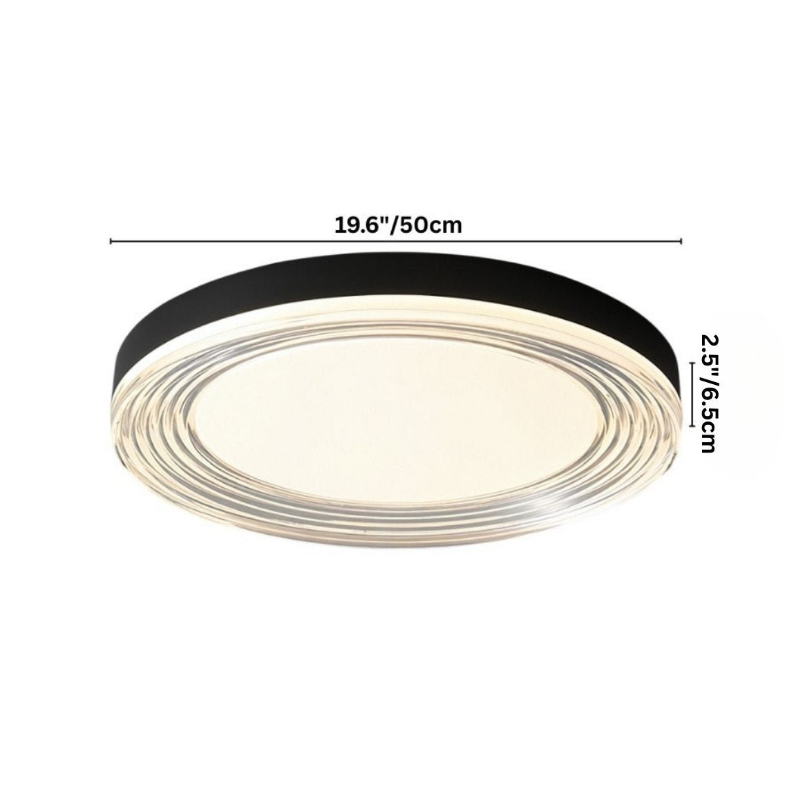 nuvlight Civra Modernist Layered Ripple Acrylic Flush Mount