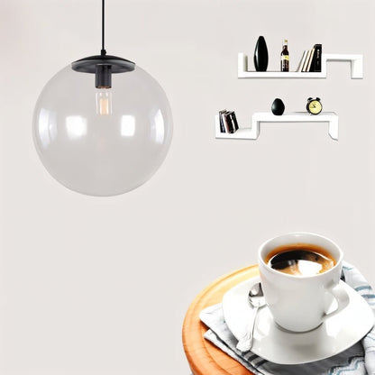 nuvlight Dysira Modernist Hand-Blown Clear Globe Pendant