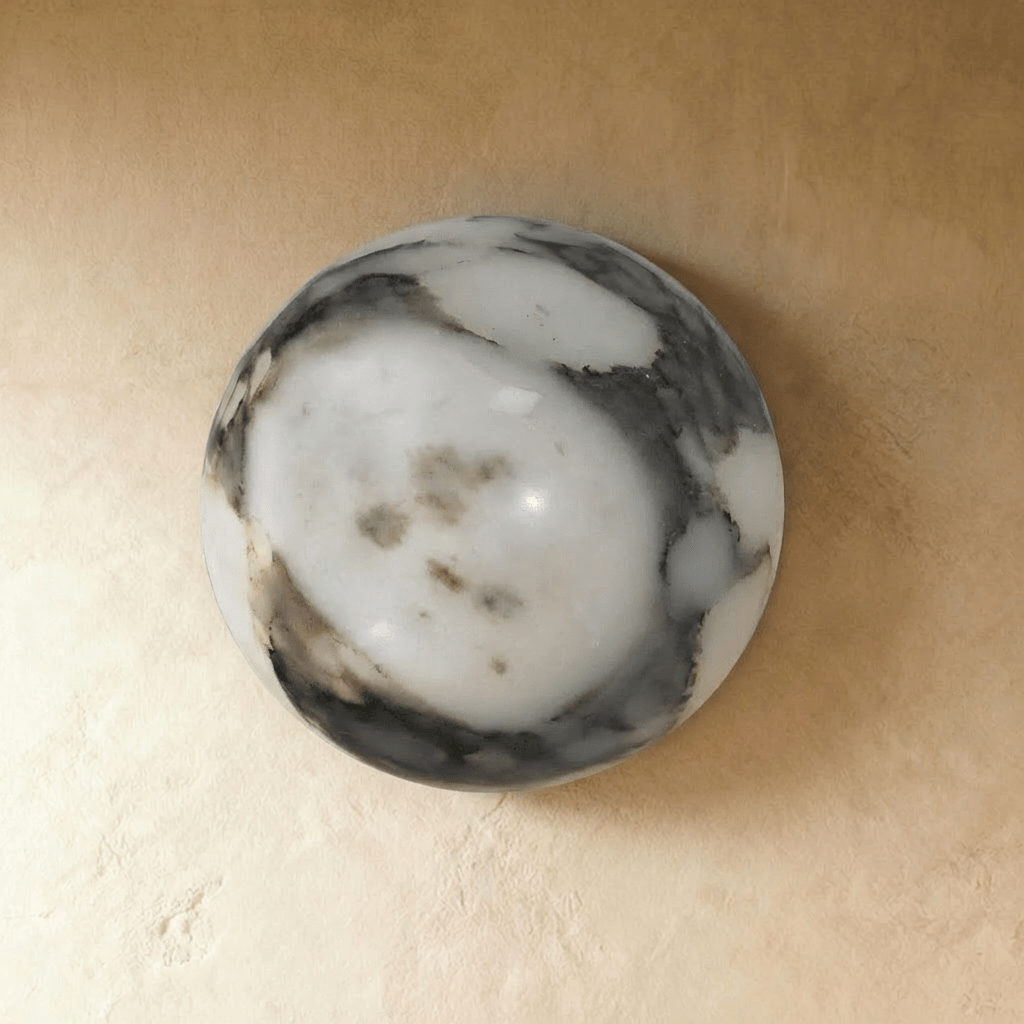 nuvlight Elune Modernist Glowing Stone Sphere Wall Sconce