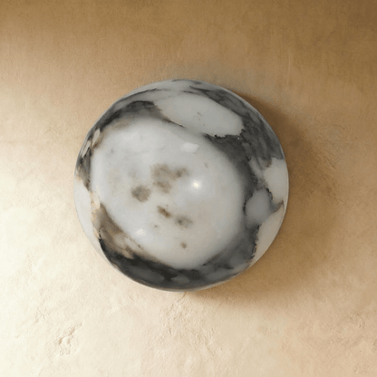 nuvlight Elune Modernist Glowing Stone Sphere Wall Sconce