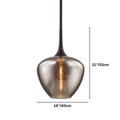 nuvlight Esar Mid-Century Seeded Glass Teardrop Pendant
