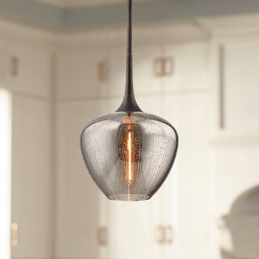 nuvlight Esar Mid-Century Seeded Glass Teardrop Pendant