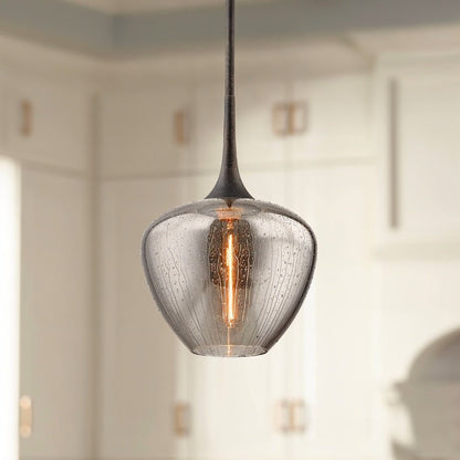nuvlight Esar Mid-Century Seeded Glass Teardrop Pendant
