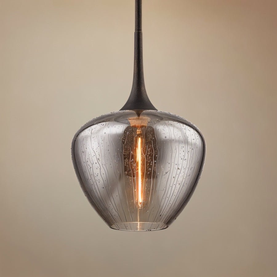 nuvlight Esar Mid-Century Seeded Glass Teardrop Pendant