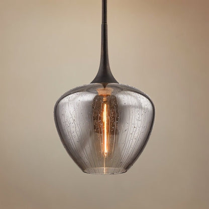 nuvlight Esar Mid-Century Seeded Glass Teardrop Pendant
