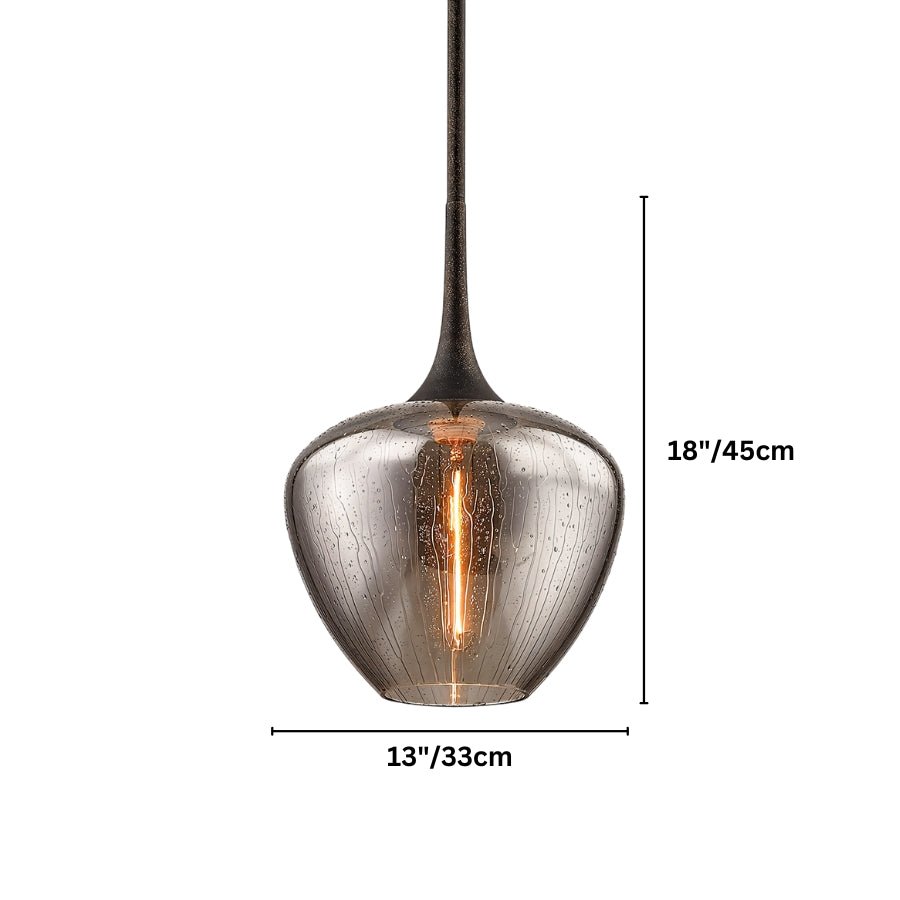nuvlight Esar Mid-Century Seeded Glass Teardrop Pendant