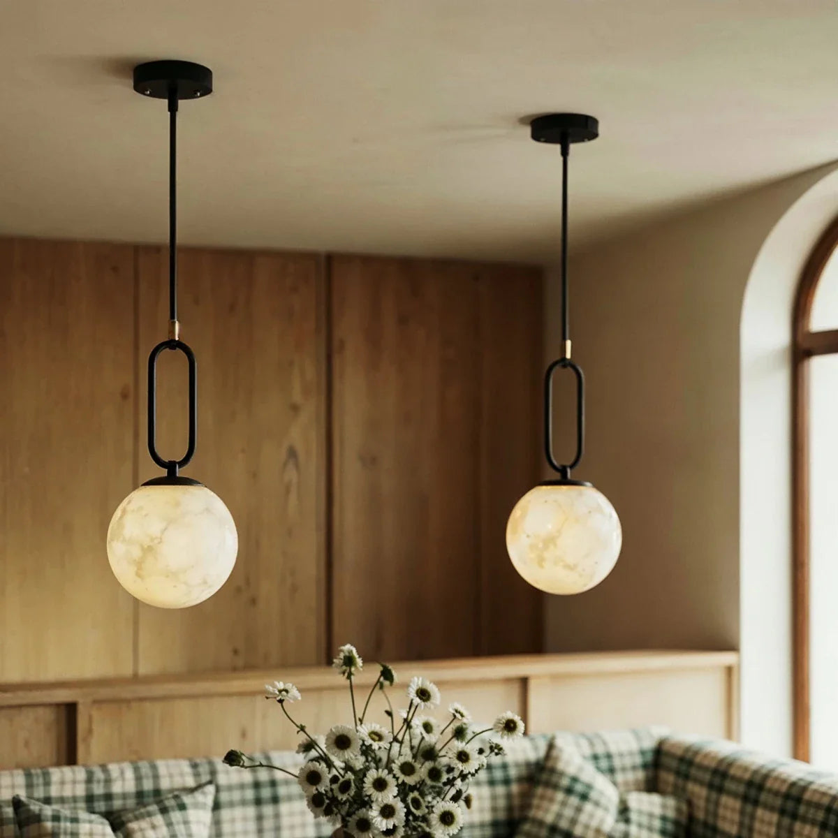 nuvlight Gong Modern Luxury Alabaster Pendant Light