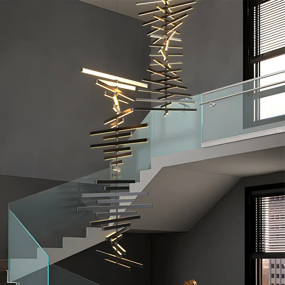 Fishbone Linear Chandelier for Dining Table and Kitchen Island