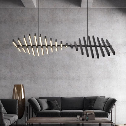 Fishbone Linear Chandelier for Dining Table and Kitchen Island