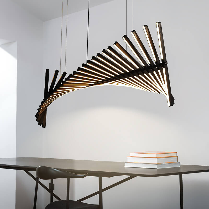 Fishbone Linear Chandelier for Dining Table and Kitchen Island