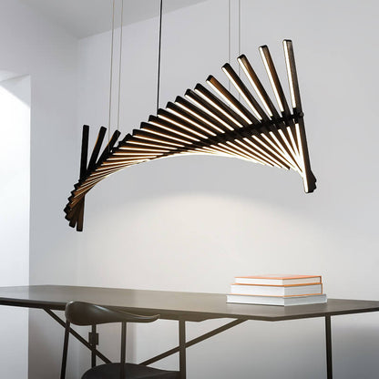 Fishbone Linear Chandelier for Dining Table and Kitchen Island