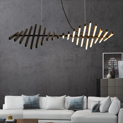 Fishbone Linear Chandelier for Dining Table and Kitchen Island