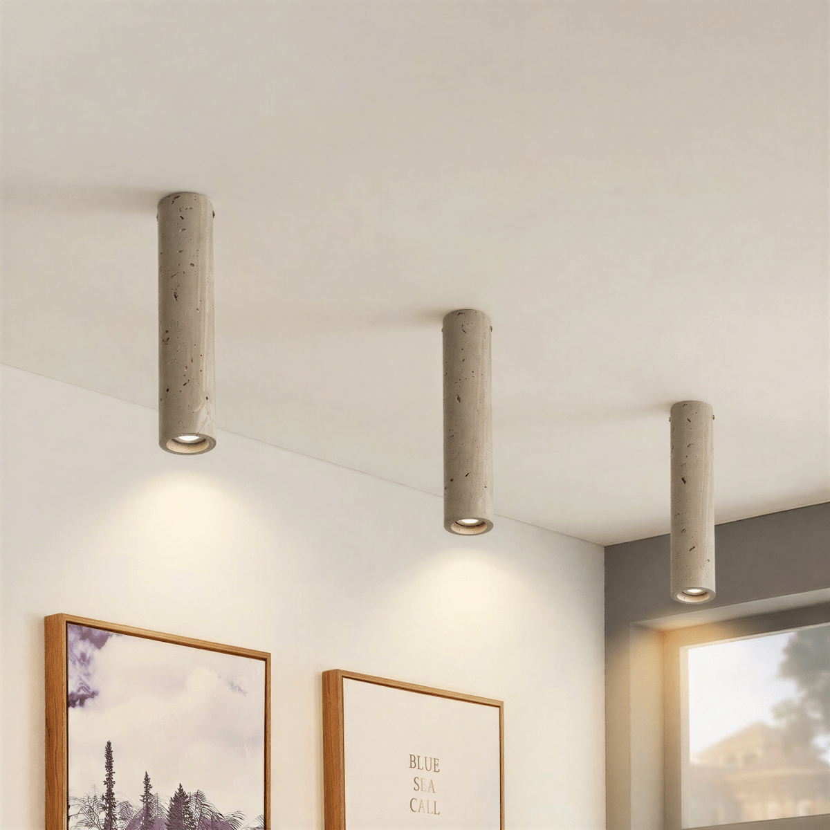nuvlight Lino Modernist Travertine Solid Stone Surface-Mount Downlight