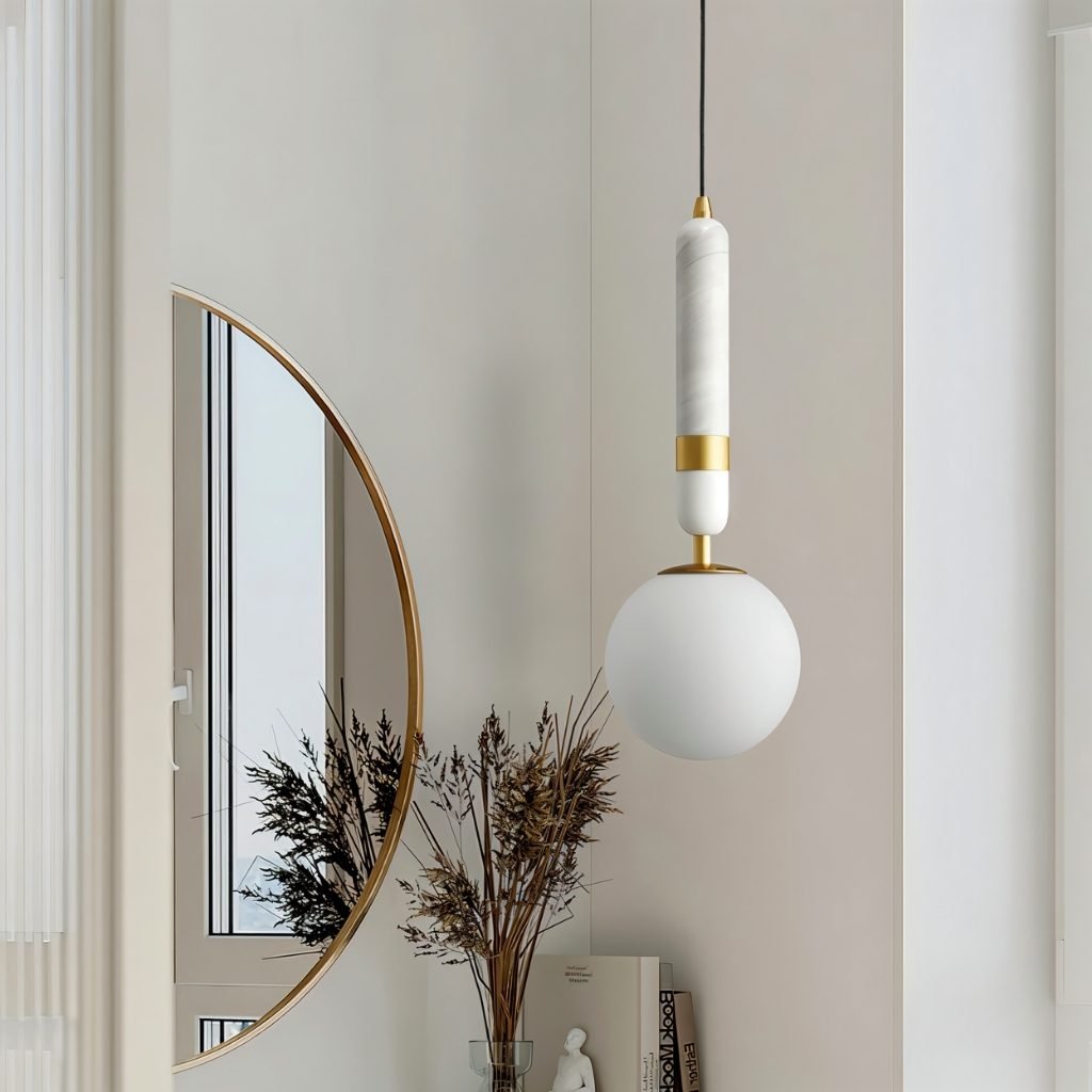 nuvlight Marlo Modernist Frosted Globe Pendant Light