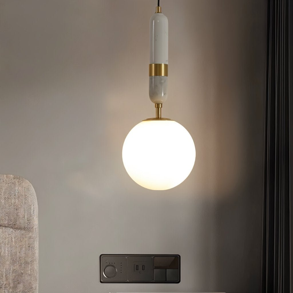 nuvlight Marlo Modernist Frosted Globe Pendant Light