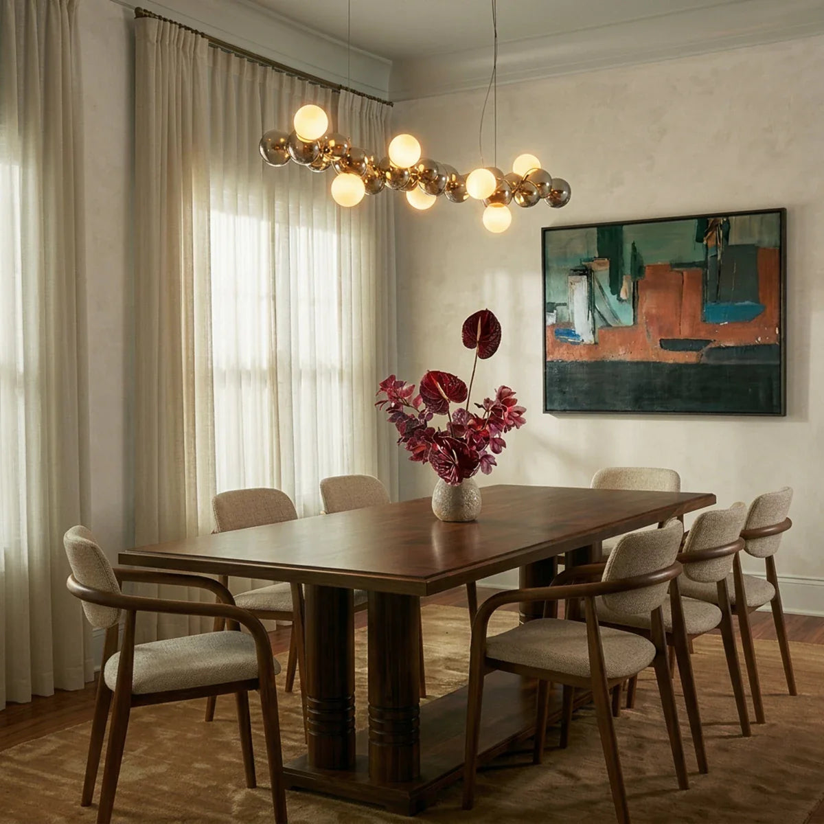 nuvlight Molecules Modernist Spherical Cluster Statement Chandelier