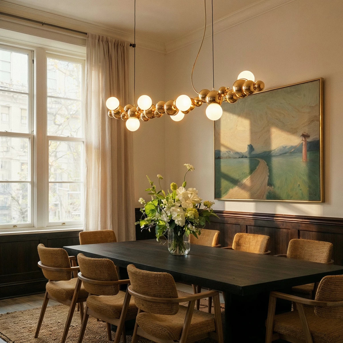 nuvlight Molecules Modernist Spherical Cluster Statement Chandelier