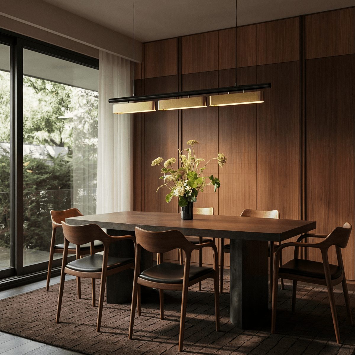 nuvlight Munira Modernist Symmetrical Opal Linear Chandelier
