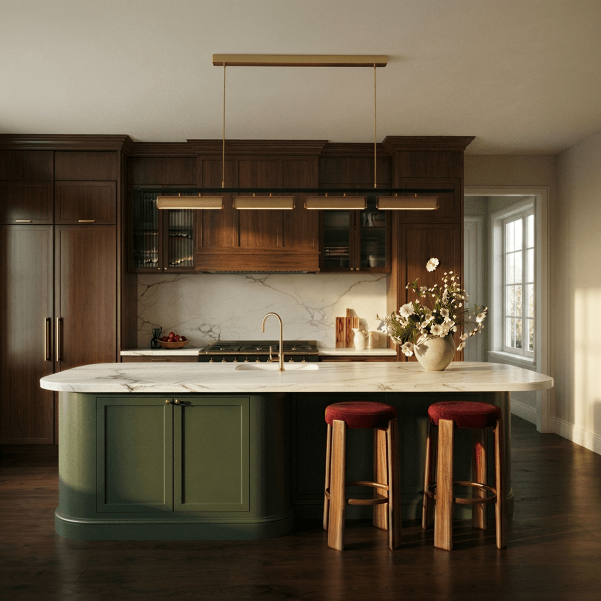 nuvlight Munira Modernist Symmetrical Opal Linear Chandelier